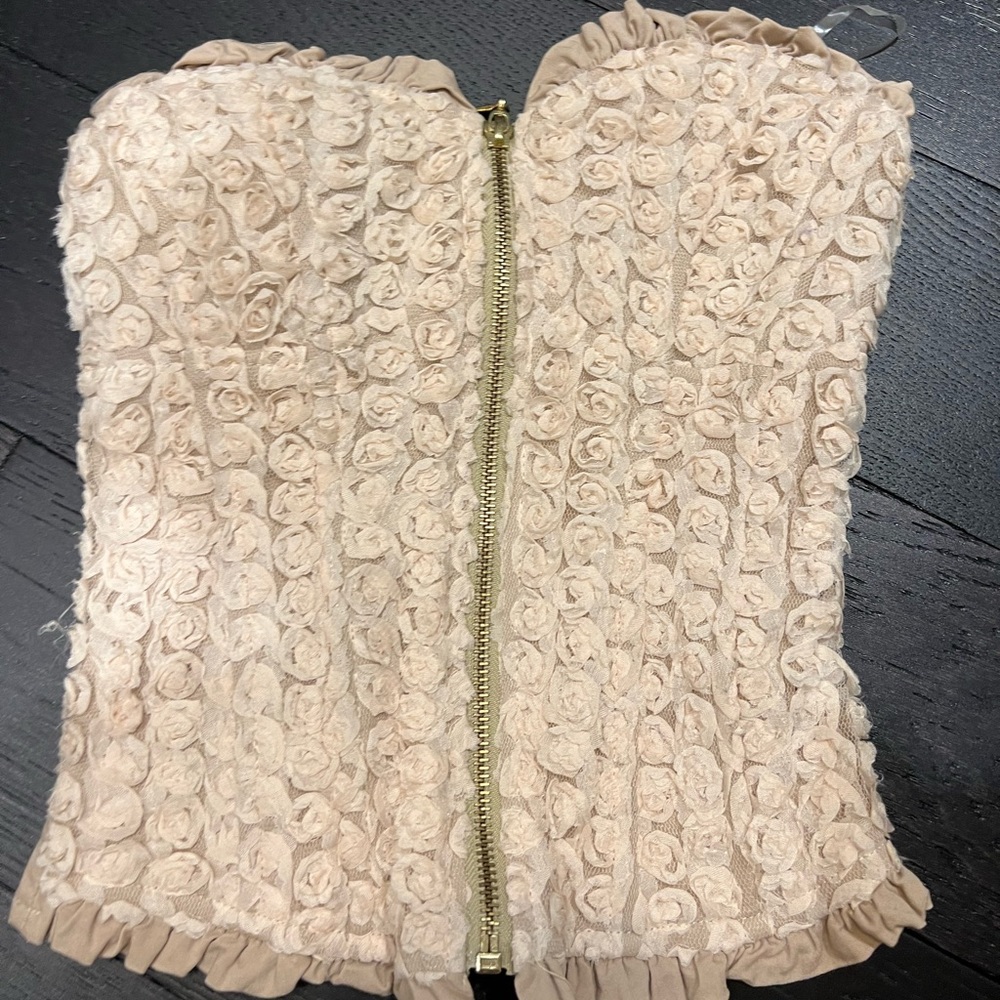 Beige corset style top
